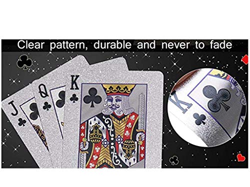 Ivymei 2 Pack Silver Foil Dragon Playing Cards – Waterproof PVC Poker Deck with High Flexibility