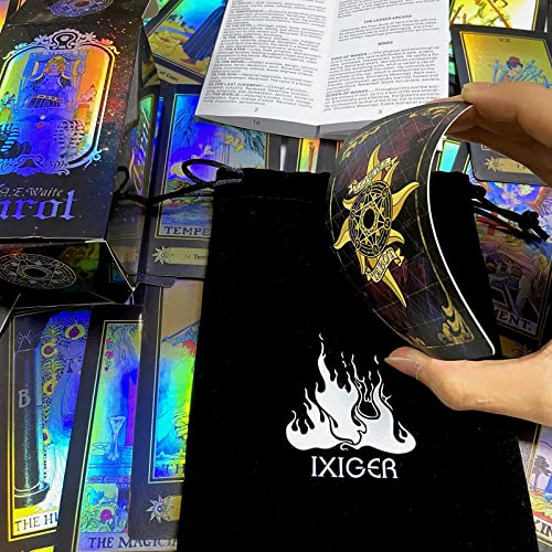 IXIGER Tarot Cards 78 Deck with Guide Book and Gift Bag for Beginners & Experts