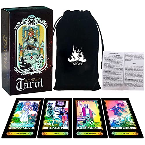 IXIGER Tarot Cards 78 Deck with Guide Book and Gift Bag for Beginners & Experts