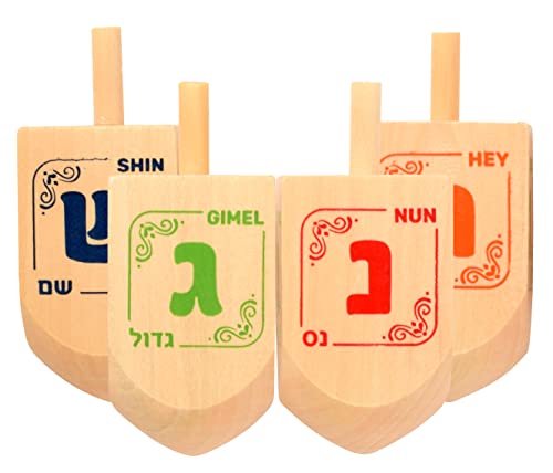 Izzy 'n' Dizzy Bulk Wood Dreidels – Pack of 30 for Chanukah Games, Party Favors, and Gift Bags