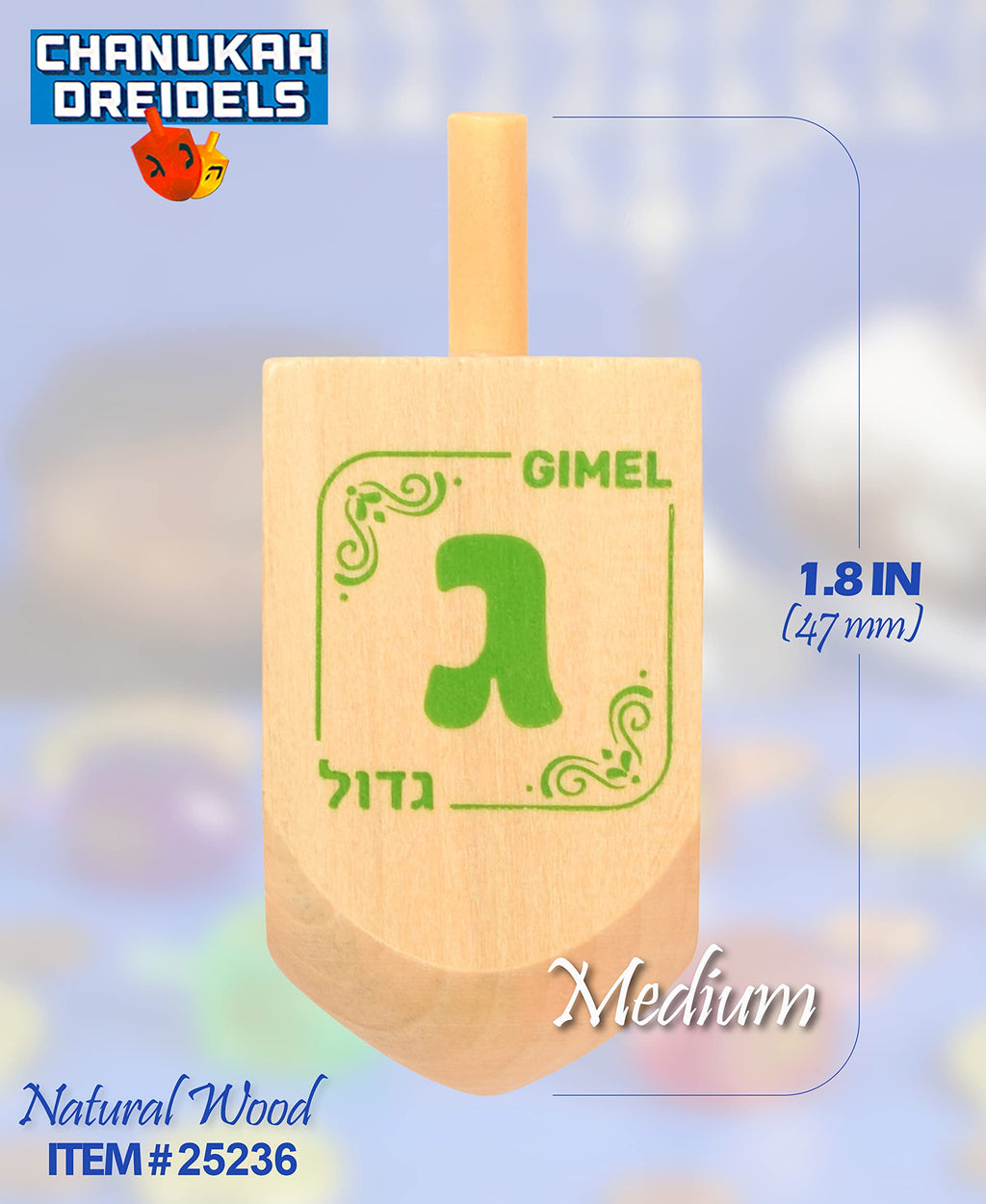 Izzy 'n' Dizzy Bulk Wood Dreidels – Pack of 30 for Chanukah Games, Party Favors, and Gift Bags