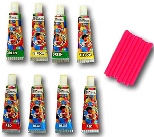 JA-RU B'loonies Plastic Balloon Variety 8 – 2 Packs with 16 Tubes, Straws & Sticker