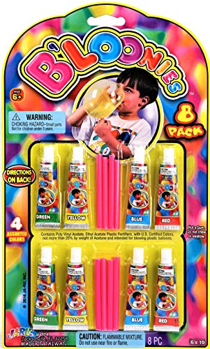 JA-RU B'loonies Plastic Balloon Variety 8 – 2 Packs with 16 Tubes, Straws & Sticker
