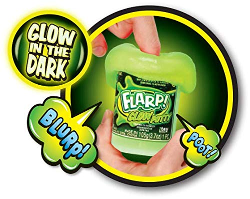 JA-RU Flarp Glow in the Dark Scented Noise Putty (3 Units) with Bouncy Ball, Neon Colors, Stress Relief Toy for Kids & Adults