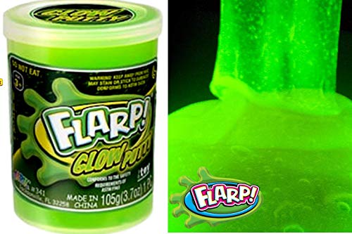 JA-RU Flarp Glow in the Dark Scented Noise Putty (3 Units) with Bouncy Ball, Neon Colors, Stress Relief Toy for Kids & Adults
