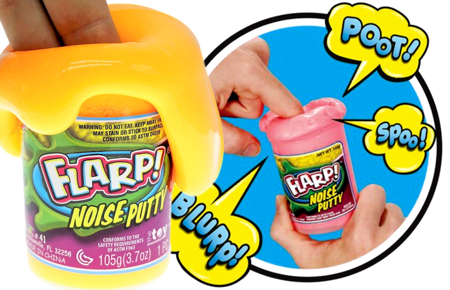 JA-RU Flarp Noise Putty (3-Pack) Scented Sensory Toy for Stress Relief & Fine Motor Skills – Assorted Neon Colors