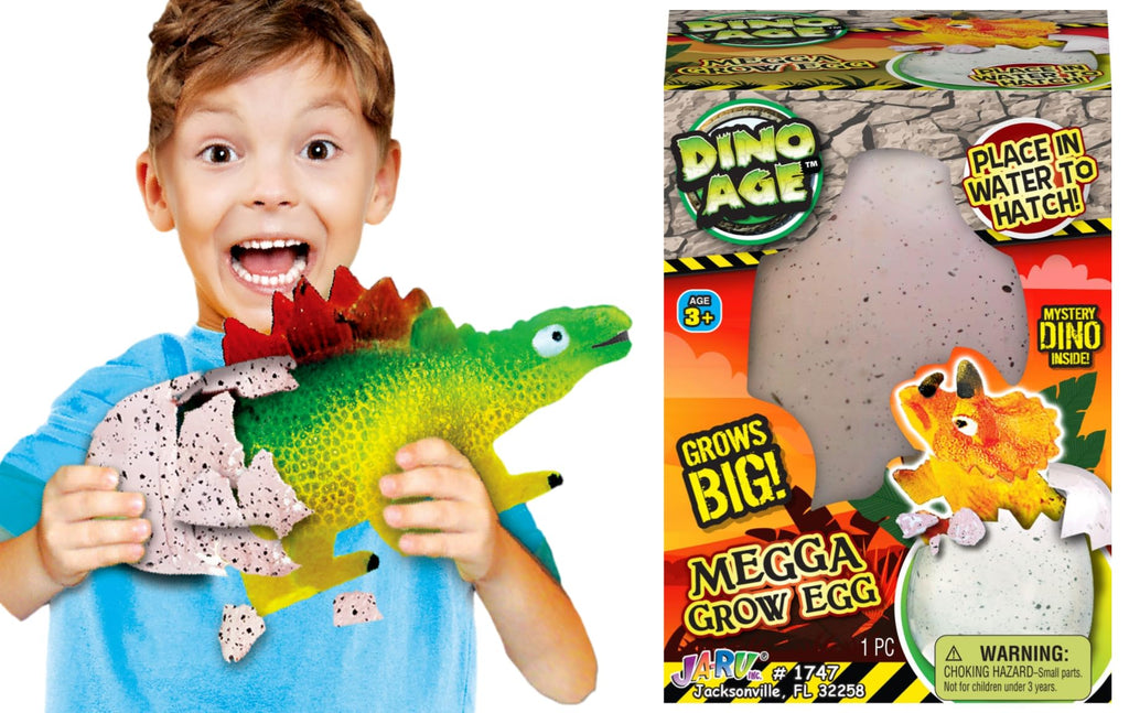 JA-RU Giant Dinosaur Egg Growing Toy - Magic Hatching Dino Surprise for Kids - 1 Egg Assorted