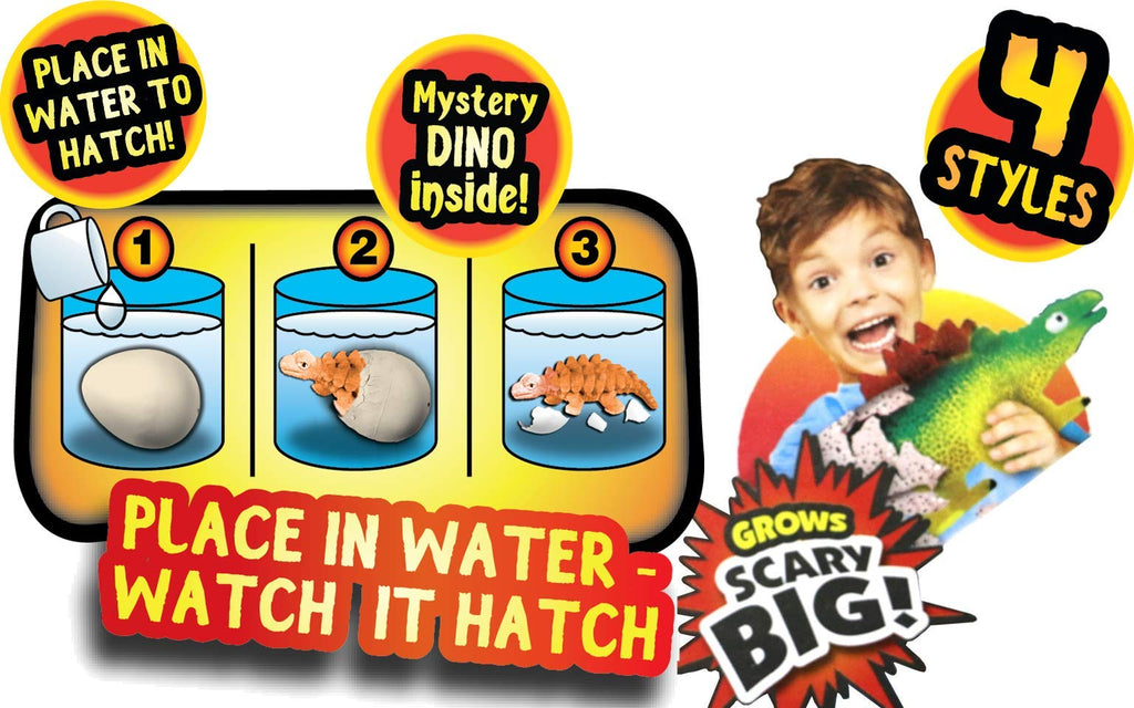JA-RU Giant Dinosaur Egg Growing Toy - Magic Hatching Dino Surprise for Kids - 1 Egg Assorted