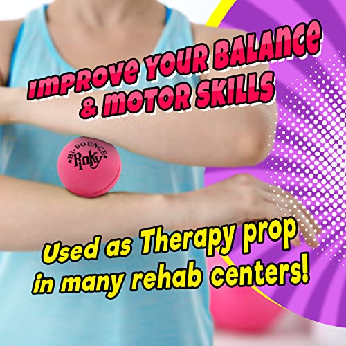 JA-RU Hi-Bounce Pinky Balls (3-Pack) – Super Bouncy Rubber Balls for Kids, Stress Relief, and Party Favors