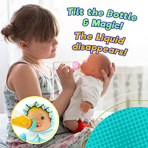 JA-RU Magic Baby Doll Bottles (4 Pack) – Disappearing Milk and Juice Bottles for Pretend Play