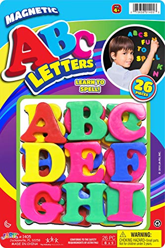 JA-RU Magnetic Letters and Numbers (2 Pack) - 52 Colorful Fridge Magnets for Kids Learning & Classroom