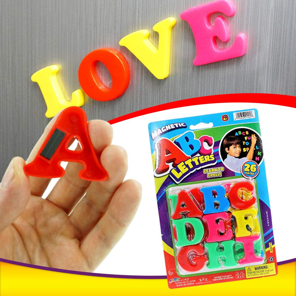 JA-RU Magnetic Letters and Numbers (2 Pack) - 52 Colorful Fridge Magnets for Kids Learning & Classroom