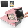 Jaffzora Magnetic Deck Box for MTG Commander – Holds 100 Double-Sleeved Cards, Pink & Gray