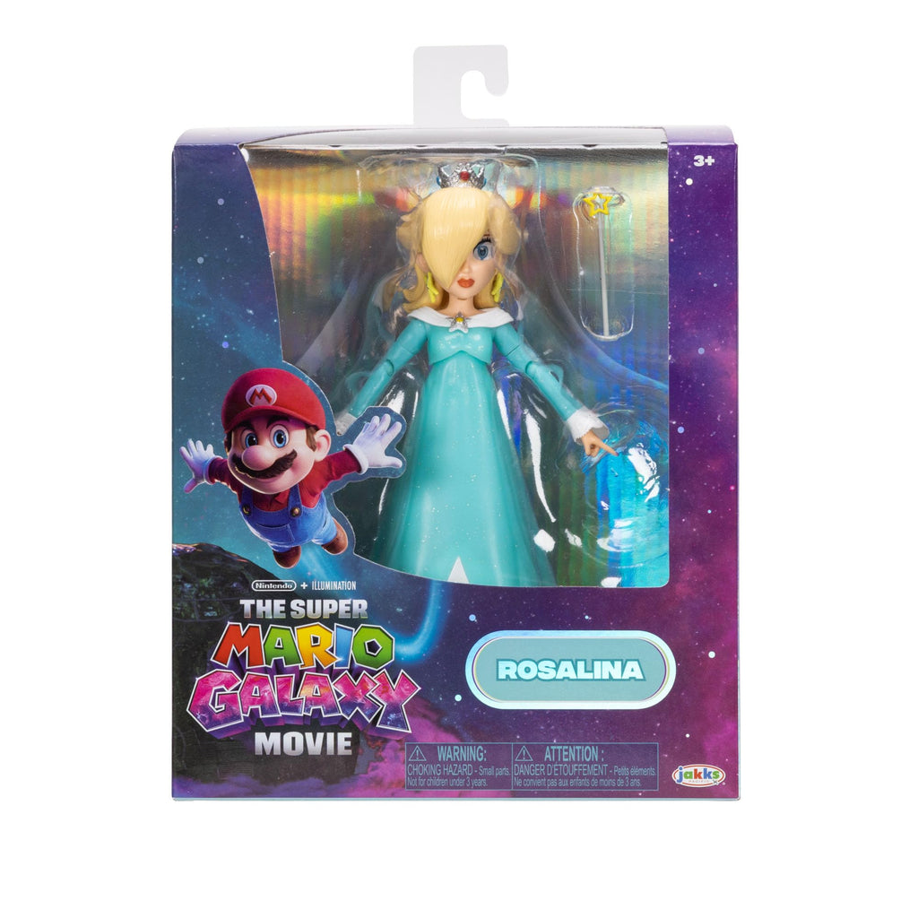 JAKKS Pacific Super Mario Galaxy 5-inch Mario Action Figure with Glow-in-the-Dark Luma Star – 22 Points of Articulation