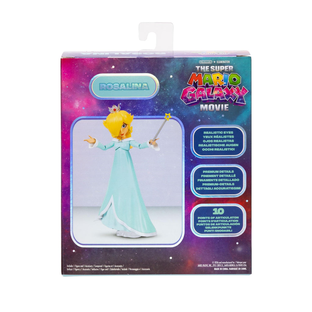 JAKKS Pacific Super Mario Galaxy 5-inch Mario Action Figure with Glow-in-the-Dark Luma Star – 22 Points of Articulation