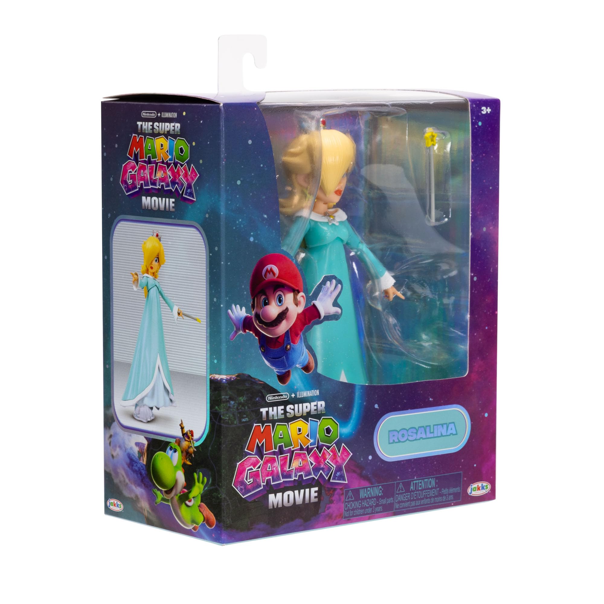 JAKKS Pacific Super Mario Galaxy 5-inch Mario Action Figure with Glow-in-the-Dark Luma Star – 22 Points of Articulation