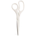 JAM PAPER 8-Inch Precision Scissors, White, Ergonomic Comfort Grip, Stainless Steel Blades – Single Pair