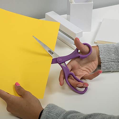 JAM PAPER 8-Inch Purple Precision Scissors - Ergonomic Handle, Stainless Steel Blades