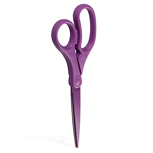 JAM PAPER 8-Inch Purple Precision Scissors - Ergonomic Handle, Stainless Steel Blades
