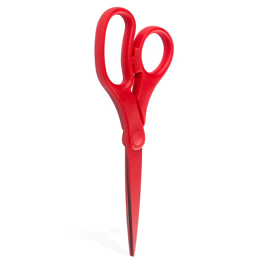 JAM Paper 8-Inch Red Scissors - Multi-Purpose Precision with Ergonomic Handle
