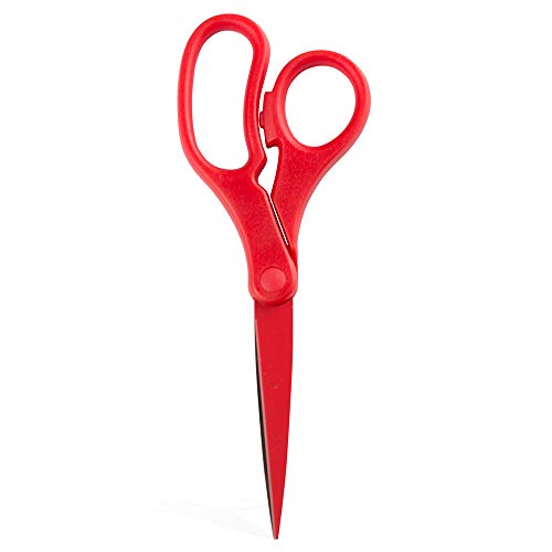 JAM Paper 8-Inch Red Scissors - Multi-Purpose Precision with Ergonomic Handle