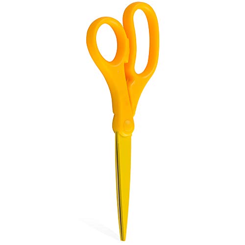JAM Paper 8-Inch Yellow Precision Scissors with Ergonomic Comfort Grip