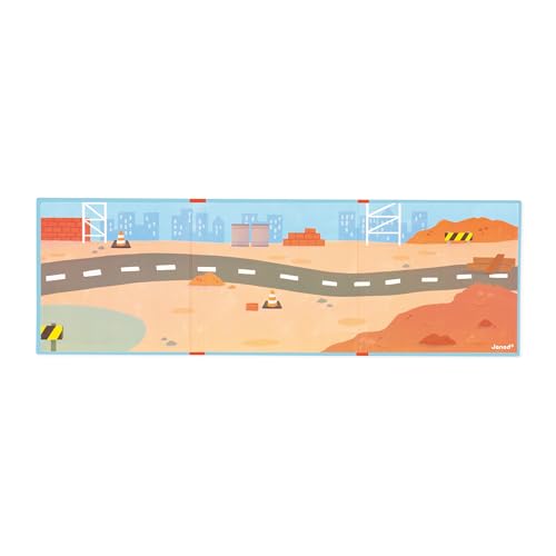 Janod Magneti'stories Construction Site Magnetic Toy Set with 30 Magnets, Ages 3-8