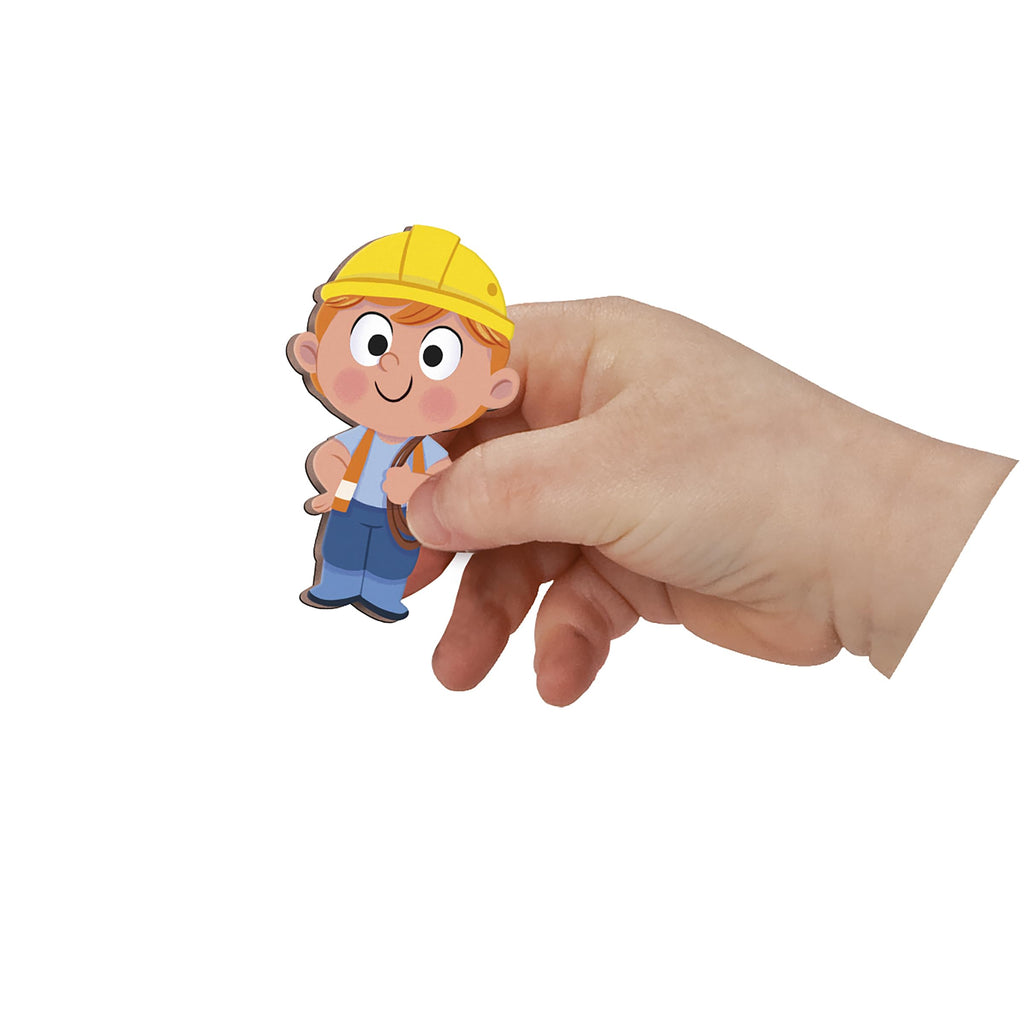 Janod Magneti'stories Construction Site Magnetic Toy Set with 30 Magnets, Ages 3-8