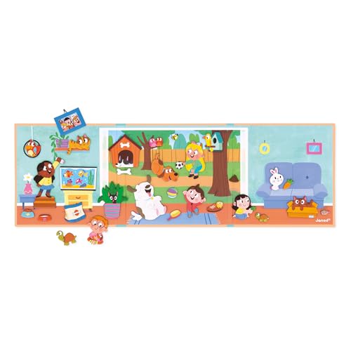 Janod Magnéti'stories Domestic Animals Magnetic Book – 30 Magnets for Kids Ages 3-8