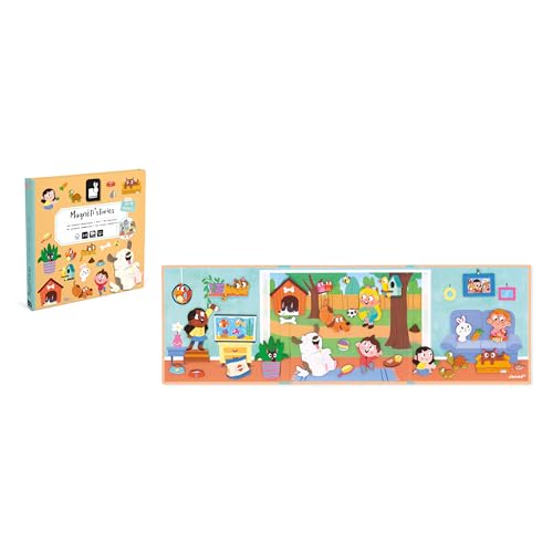 Janod Magnéti'stories Domestic Animals Magnetic Book – 30 Magnets for Kids Ages 3-8