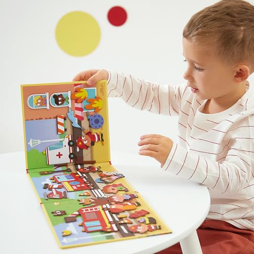 Janod Magneti'stories Firefighters Magnetic Storytelling Set – 30 Magnets & Fold-Out Scene