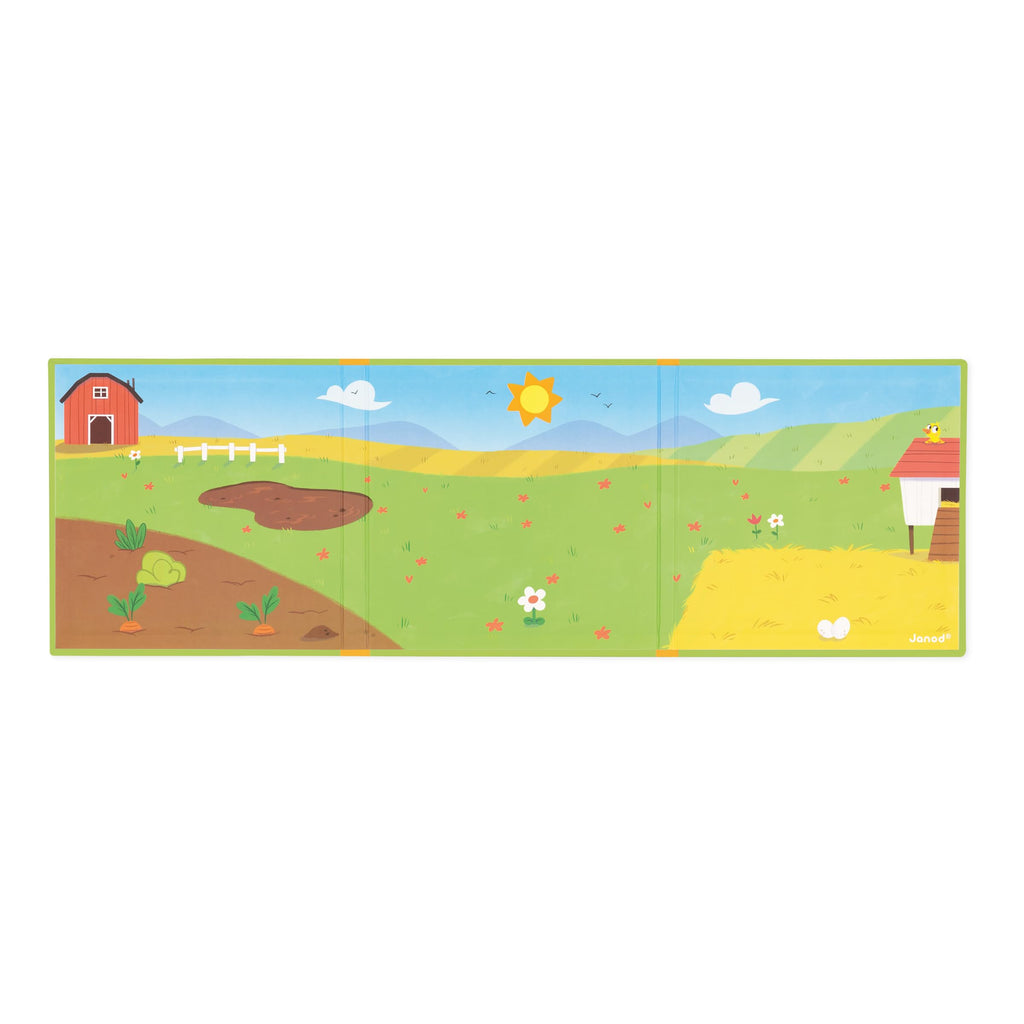 Janod Magneti'stories The Farm - Magnetic Book with 30 Magnets for Kids Ages 3-8