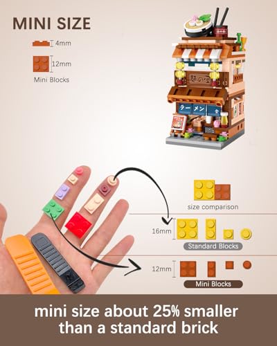 Japanese Ramen Shop Mini Building Blocks Set (412 Pieces) - noziaa Creative Street View Model for Kids & Adults