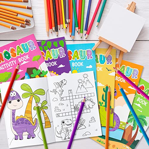 JAPBOR 24-Pack Dinosaur Coloring Books for Kids: Mini Activity Booklets with Mazes & Dot-to-Dot, Bulk Party Favors