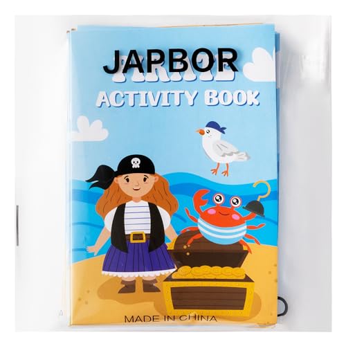 JAPBOR 24-Pack Mini Pirate Activity Coloring Books for Kids Party Favors