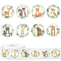 JarThenaAMCS 1000Pcs Woodland Animal Baby Shower Stickers - 8 Designs, Waterproof Adhesive Sealing Labels for Party Favors