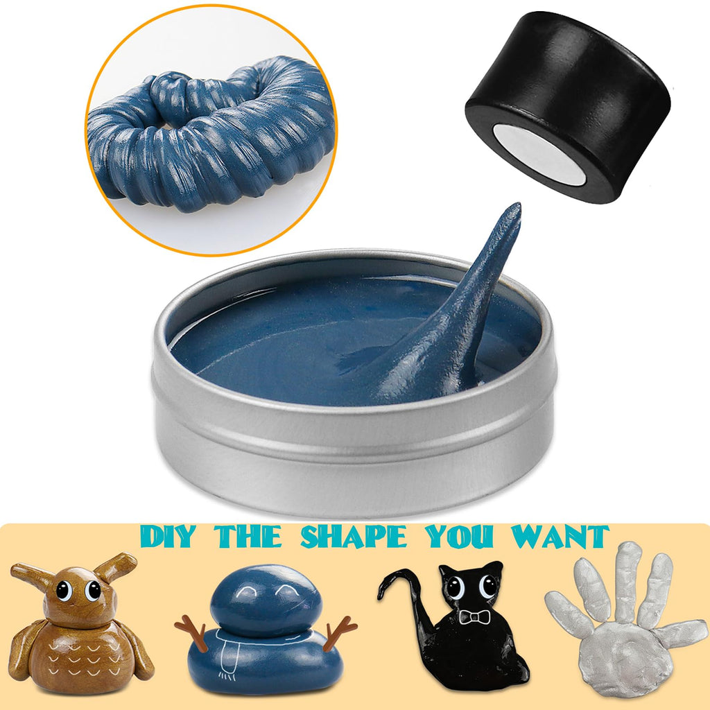 JAYEE Blue Magnetic Slime Putty – Larger Magnet, Nontoxic Silicone Stress Relief Toy for Kids & Adults