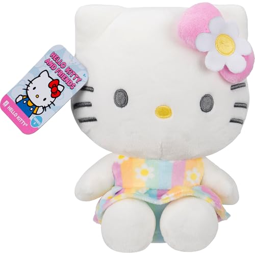 Jazwares 8-Inch Hello Kitty Pastel Florals Plush – Officially Licensed Sanrio Plush Toy for Ages 6+