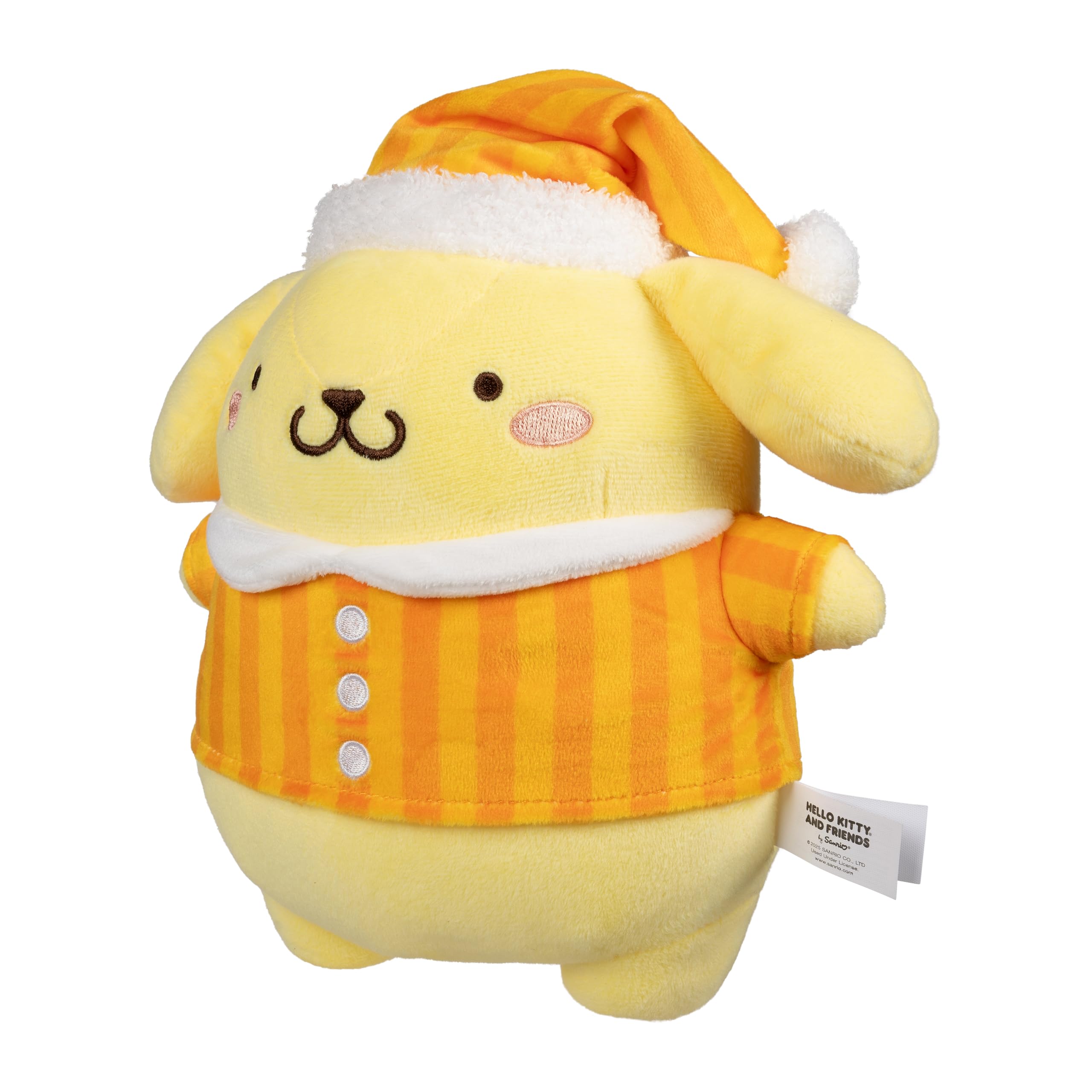 Jazwares 8-Inch Pompompurin Pajama Party Plush – Officially Licensed Sanrio Plush Toy for Ages 6+