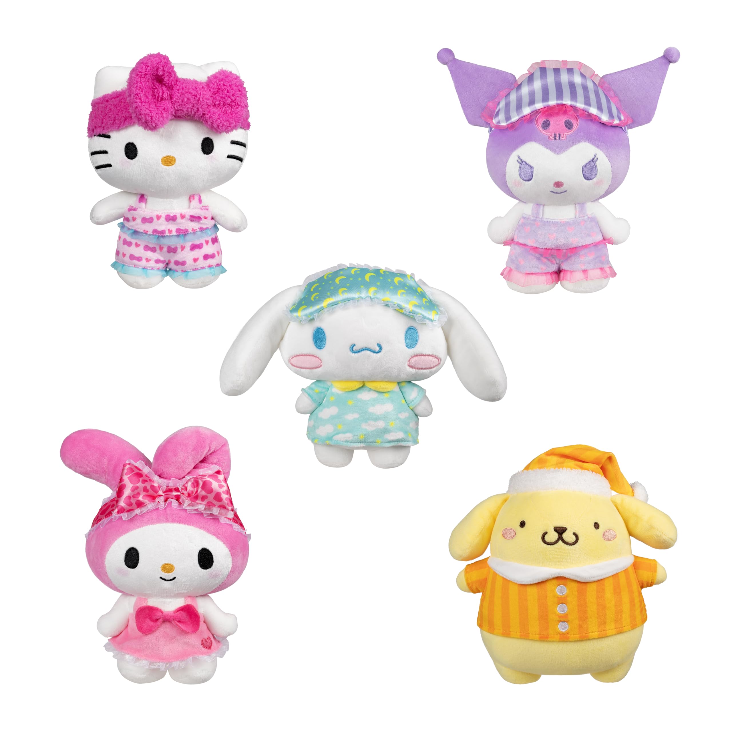 Jazwares 8-Inch Pompompurin Pajama Party Plush – Officially Licensed Sanrio Plush Toy for Ages 6+