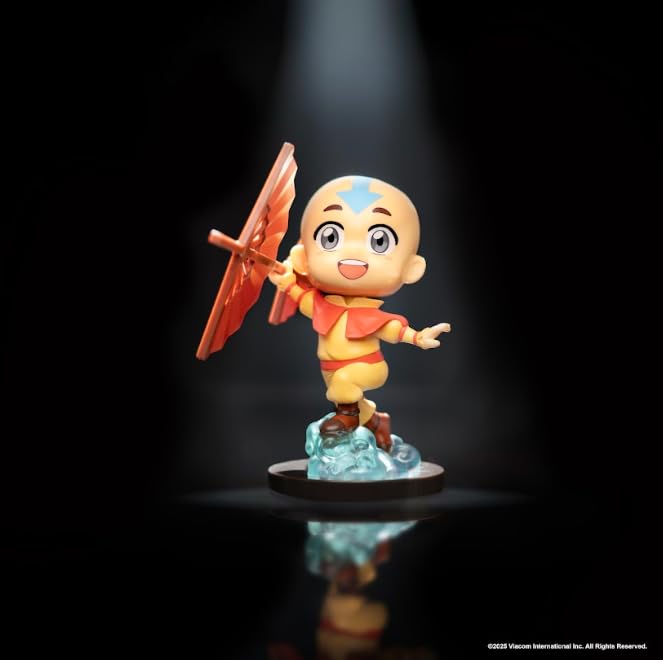 Jazwares Avatar Aang 4-Inch Kawaii Mini Figure with Dynamic Pose and Display Base