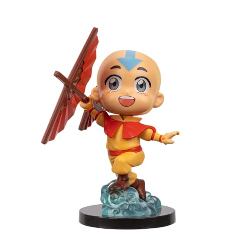 Jazwares Avatar Aang 4-Inch Kawaii Mini Figure with Dynamic Pose and Display Base