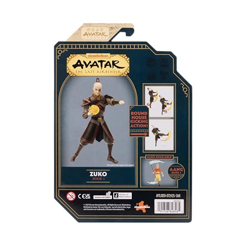 Jazwares Avatar: The Last Airbender Zuko (Book One) – 4.5-Inch Scale Action Figure with Fire Effects & Battle Action