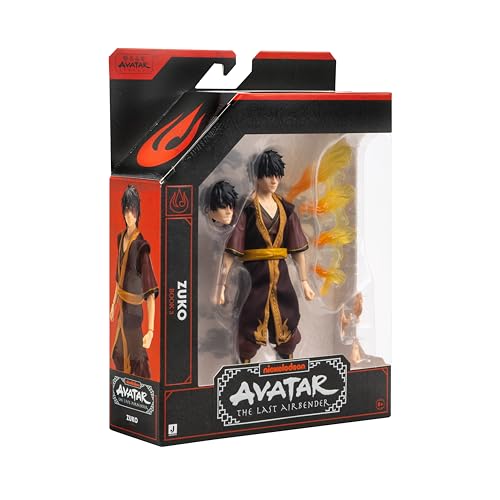 Jazwares Avatar: The Last Airbender Zuko (Book Three) 6.5-Inch Action Figure with Fire Bending Effect and Alternate Faceplate
