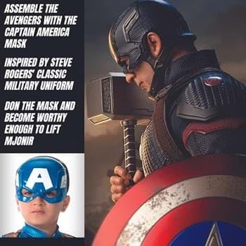 Jazwares Captain America Half Mask for Kids – Blue Superhero Mask with Molded Plastic and Elastic Band