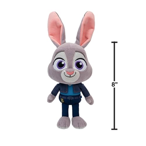 Jazwares Disney Zootopia 2 8-Inch Plush Judy Hopps - Ultra-Soft Stuffed Animal for Kids 3+