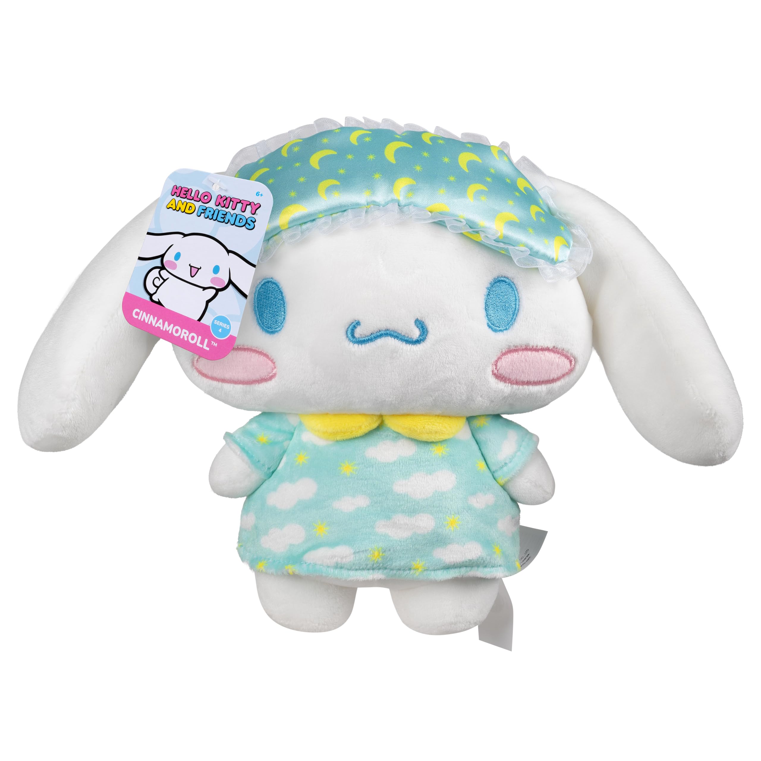 Jazwares Hello Kitty and Friends 8-Inch Cinnamoroll Pajama Party Plush – Officially Licensed Sanrio Plush Toy for Ages 6+