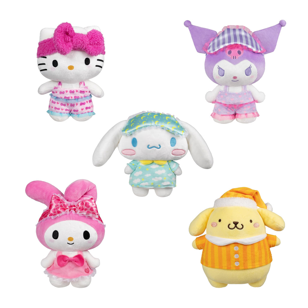 Jazwares Hello Kitty and Friends 8-Inch Cinnamoroll Pajama Party Plush – Officially Licensed Sanrio Plush Toy for Ages 6+