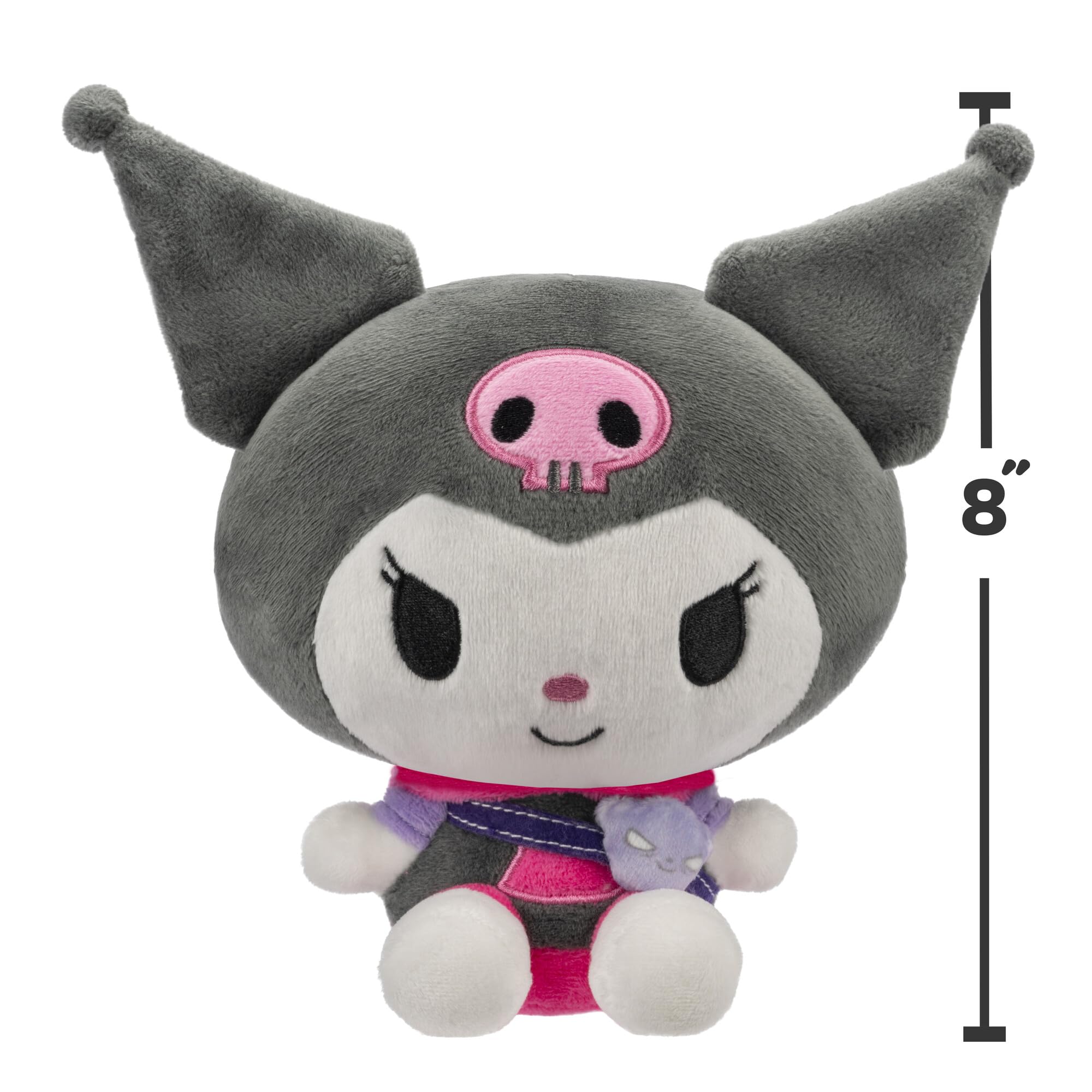 Jazwares Kuromi Series 1 Plush – 8-Inch Hoodie Fashion with Baku Accessory, Officially Licensed Sanrio