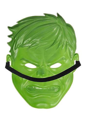 Jazwares Marvel Hulk Youth Mask – 3D Plastic with Elastic Strap, Standard Size Green